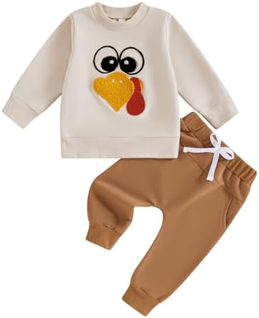 Motlapol Thanksgiving Baby Boy Outfit Set Print - Toddler Sweatsuit