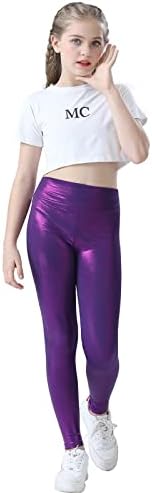 Stylish Girls Metallic Active Leggings