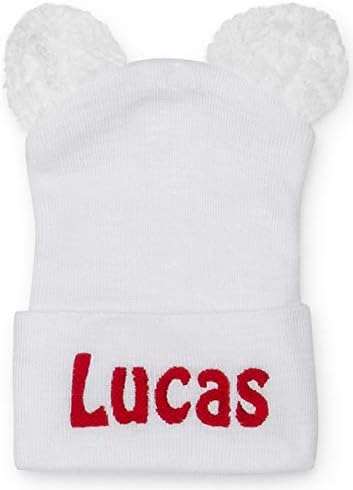 Personalized Newborn Bear Hat with Fuzzy Ears