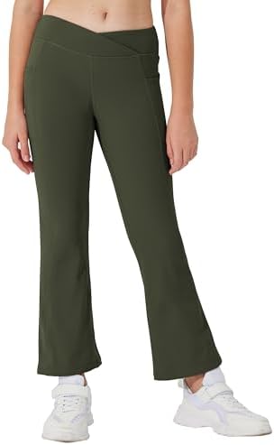 Willit Girls Fleece Lined Pants Thermal Yoga setCrossover Leggings Durable Cozy