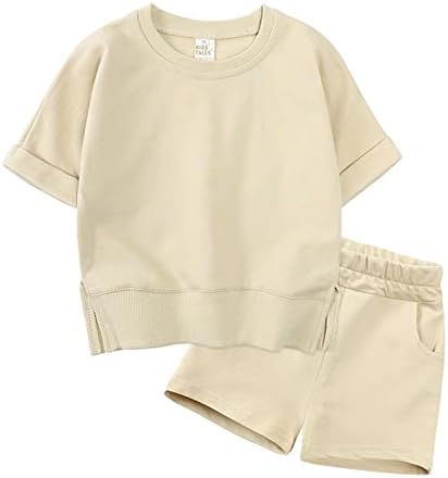 Toddler Girls Solid Cotton Pullover T-Shirt Set