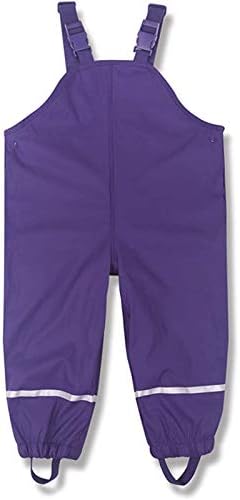 Kids Waterproof Suspender Rain Pants Reflective mudProof