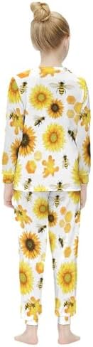 Lemon Branch Flowers Thermal Underwear for Girls