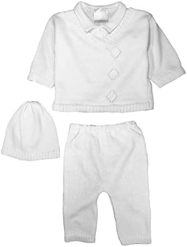 Perfect for Little Boys Cute Collared V-Neck Knit Set with Pants