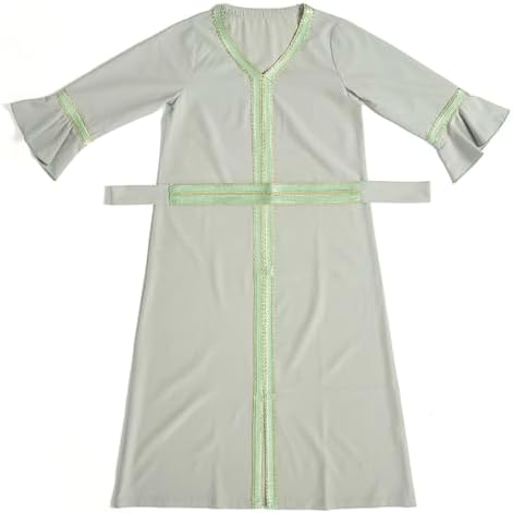 Kids Girls Long Sleeve Abaya Dress for Muslim Birthday