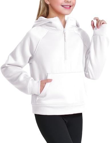 Girls Fashionable Half Zip Fleece Hoodie