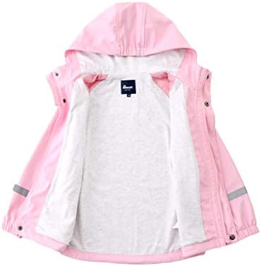 Hiheart Boys Girls Waterproof and Windproof Jackets Soft Breathable Reflective