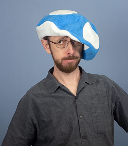 Handmade Fleece Mushroom Babies Hats with 4 Dots Turquoise
