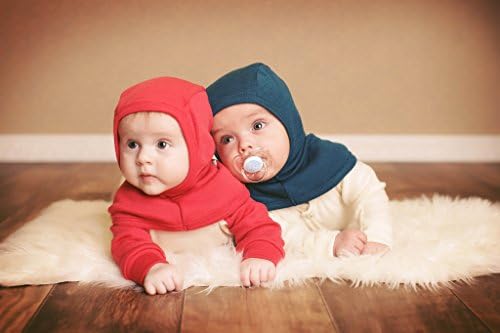 Green Rose Merino Wool Baby Balaclava Hat for 3-9 Month-Olds