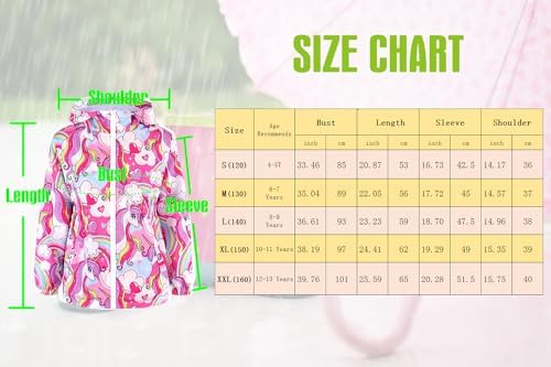 Kids Waterproof Rain Jacket - Lightweight Durable