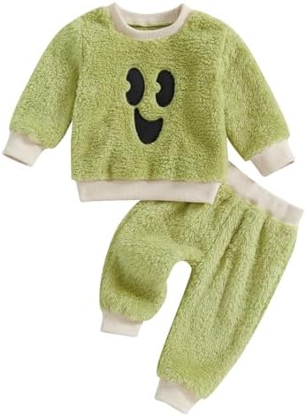 Baby Boy Winter Outfit Set - Soft Warm Fleece Face Print