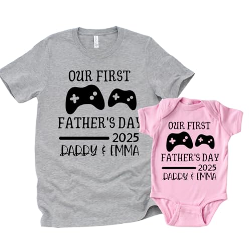 First Fathers Day Matching Shirts for Dad and Baby