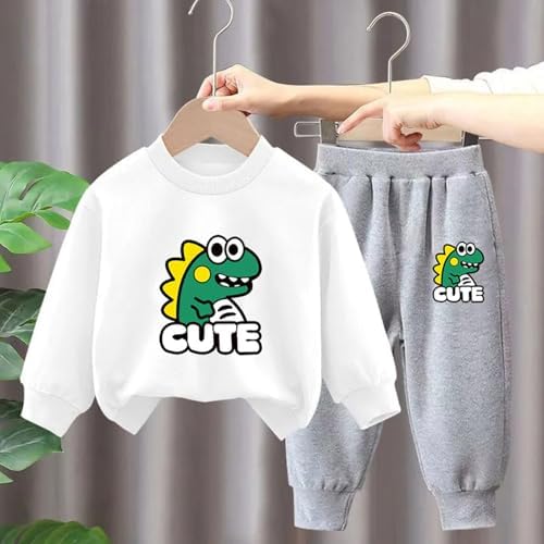 Dinosaur Graphic Kids Activewear Set - Jogger Pullover Outfits for Gym More