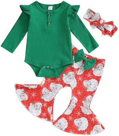 Baby Christmas Romper Suit AllureStyle Christmas Outfit for Girls