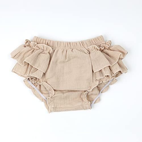HOOLCHEAN Baby Ruffle Shorts with Bowknot Headband Soft and Gentle