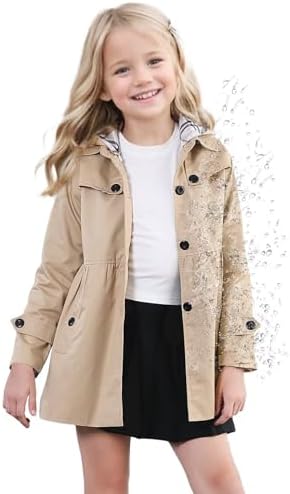 SANGTREE Girls Waterproof Trench Coat
