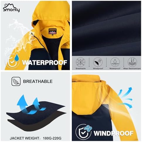 SMONTY Boys Girls Kids Lightweight Cartoon Waterproof Spring Jacket