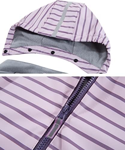 Hiheart Boys Girls Hooded Stripes Pattern Raincoat