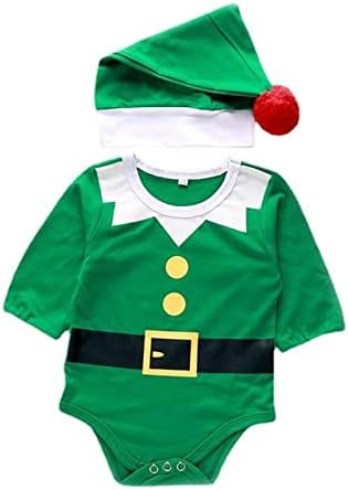 Cozy Christmas Sets for Babies Boys Printed Romper Bodysuit