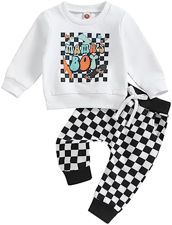 Stylish printed sweatshirt set from Karwuiio for baby boys and girls