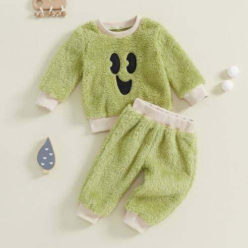 Baby Boy Winter Outfit Set - Soft Warm Fleece Face Print