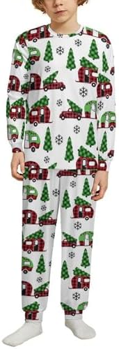 MEIKKOKids Winter Pajama Set Red Snowflakes