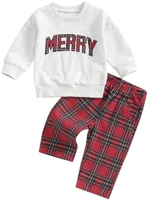 Newborn Christmas Outfit for Boys Little Guys 2-Piece Set