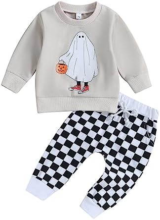 adorable Halloween Toddler Boy Set Free Spirit Pumpkins in Sweats Joggers