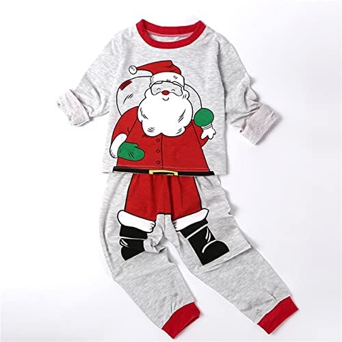 Perfect Christmas Outfit for Boys Girls Cartoon Santa Pullover Long Pants Set