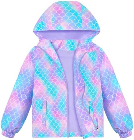 OlyPegic Girls Waterproof Rain Jacket Soft Windproof