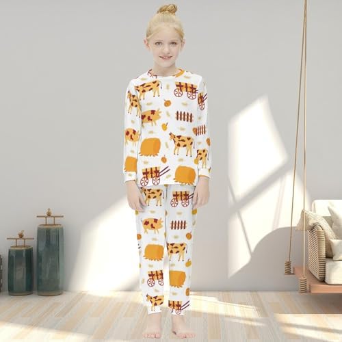 MEIKKO Girls Thermal Underwear Set Base Layer Top Bottom