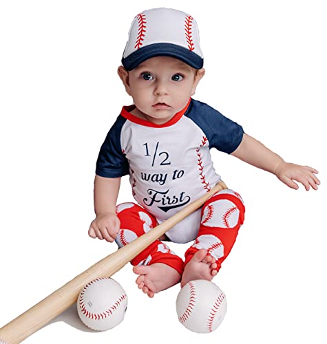 Handmade 6-Month Baseball Halfway Outfit
