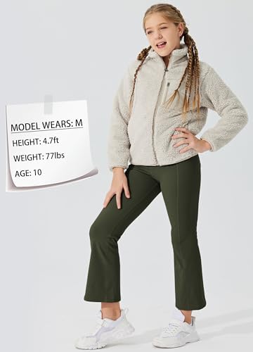 Willit Girls Fleece Lined Pants Thermal Yoga setCrossover Leggings Durable Cozy