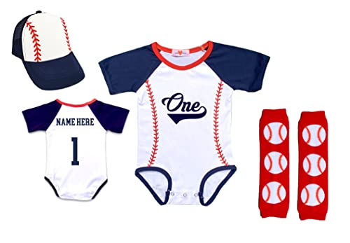 Handmade First 1st Birthday Baseball Suit Set