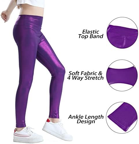 Stylish Girls Metallic Active Leggings