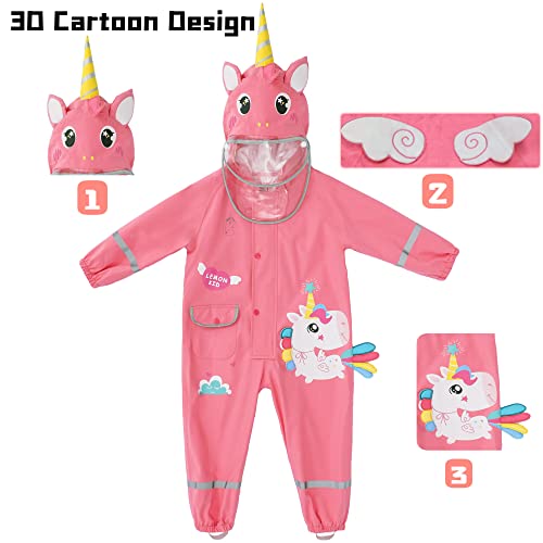 Fewlby Toddler Girls Lightweight Waterproof Rain Jacket