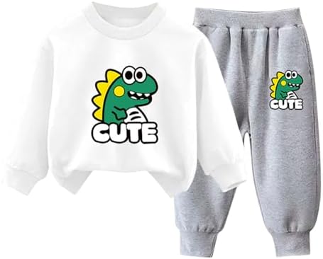 Dinosaur Graphic Kids Activewear Set - Jogger Pullover Outfits for Gym More