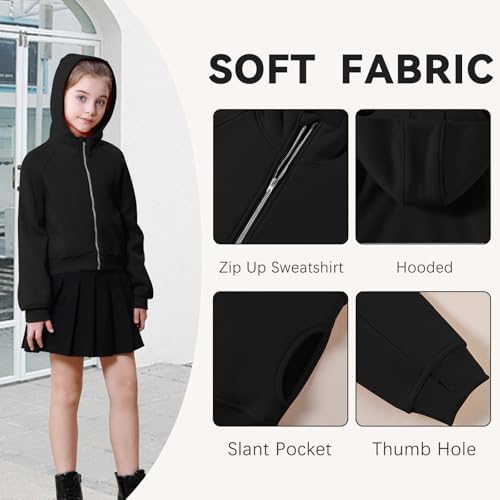 Neutocd Girls Soft and Trendy Long Sleeve Crop Hoodie for Fall Winter