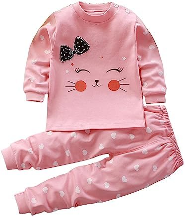 BABY GIRL ANIMAL PRINT OUTFIT SET - LONG SLEEVE TOPS PANTS