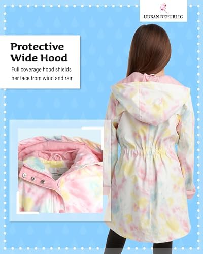 Urban Republic Girls Lightweight Water-Resistant Rain Jacket Stylish and Functional