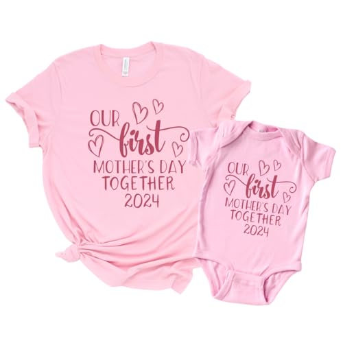 Celebrate Mothers Day Matching Bodysuits for Mom Baby