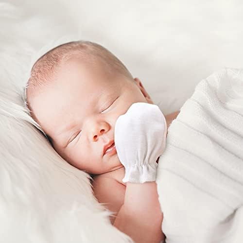 AQOKKA No Scratch Elastic Wrist Gloves for Newborns