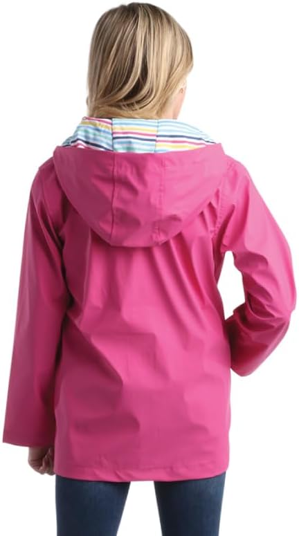 Zip-up rain jacket for girls waterproof HDPE lightweight stylish jacket
