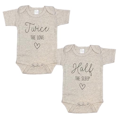 Twice The Love - Twin Reveal - Pregnancy Announcement Bodysuit for Babies White