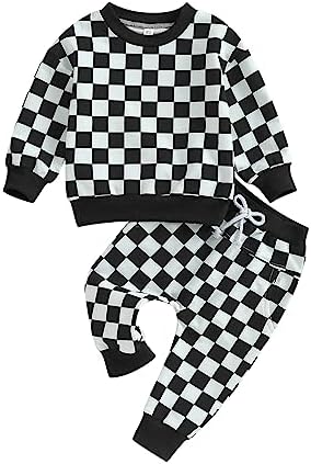 Checkerboard Pattern Perfect WinterFall Outfit for Infant Toddler