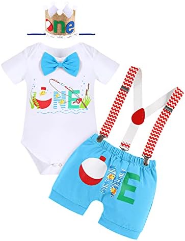 Perfect 1st Birthday Outfit for Boys Fishing Tuxedo with Hat
