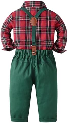Christmas Baby Plaid Outfit Set