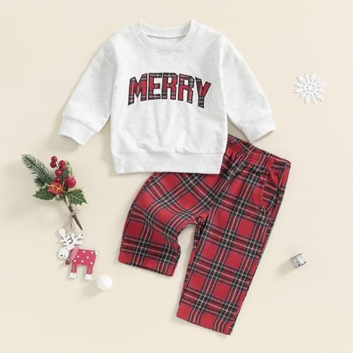 Newborn Christmas Outfit for Boys Little Guys 2-Piece Set
