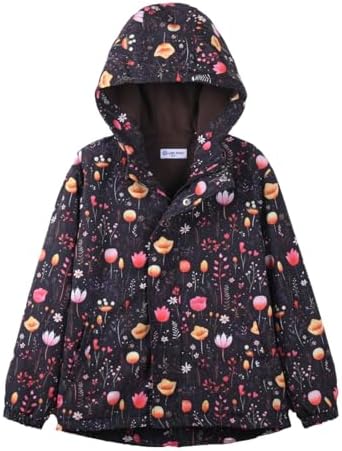 WELAKEN Kids Fleece-Lined Water-Resistant Rain Jacket