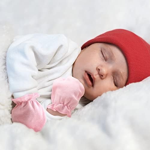 AQOKKA No Scratch Elastic Wrist Gloves for Newborns
